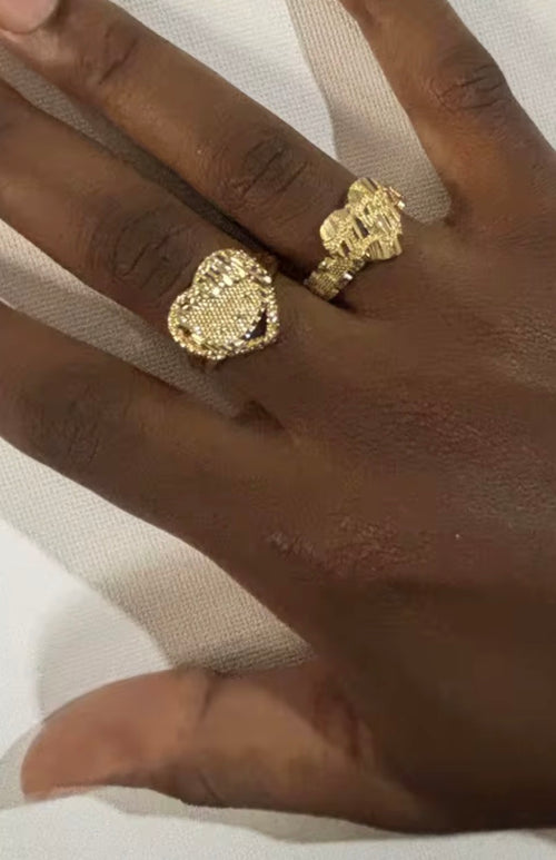 Heart nugget ring