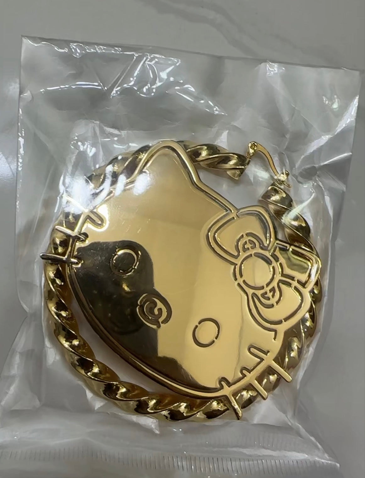 Hello Kitty Gold - Plated Hoop Earrings