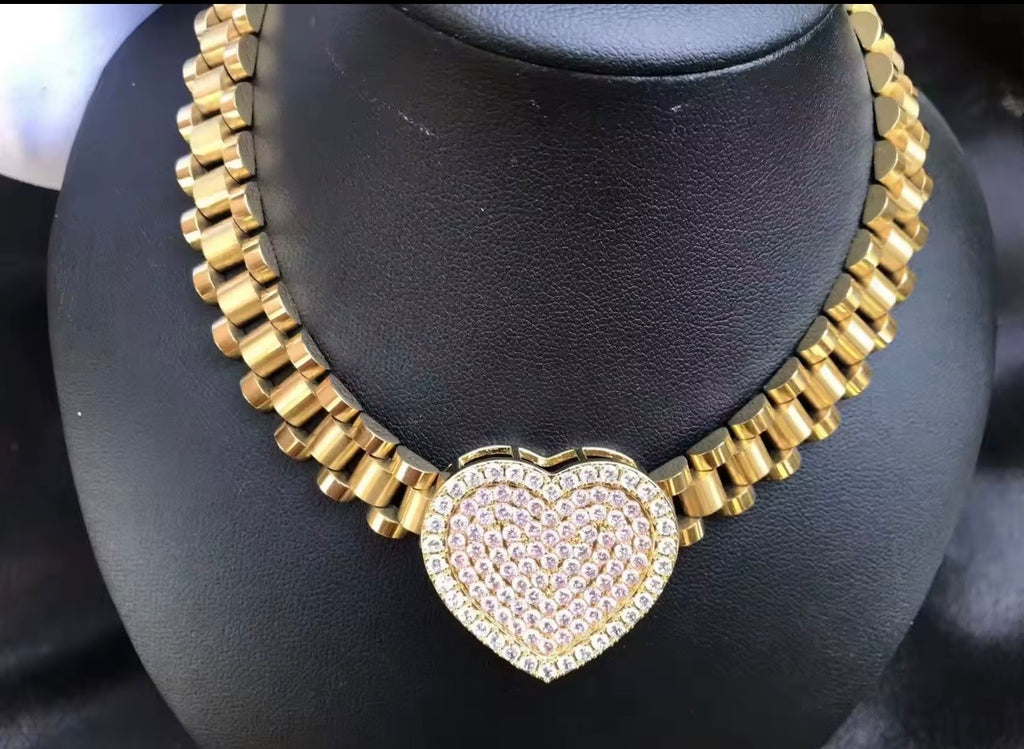 Rolex Heart Necklace