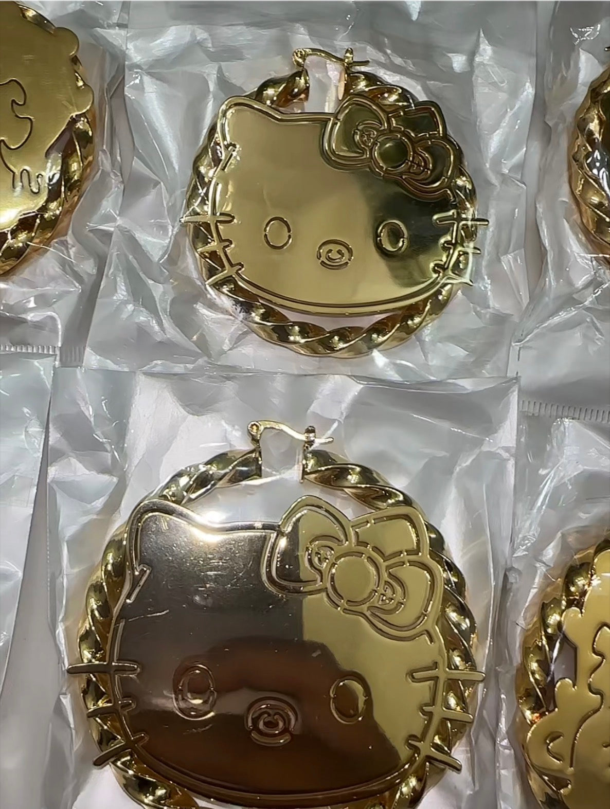 Hello Kitty Gold - Plated Hoop Earrings