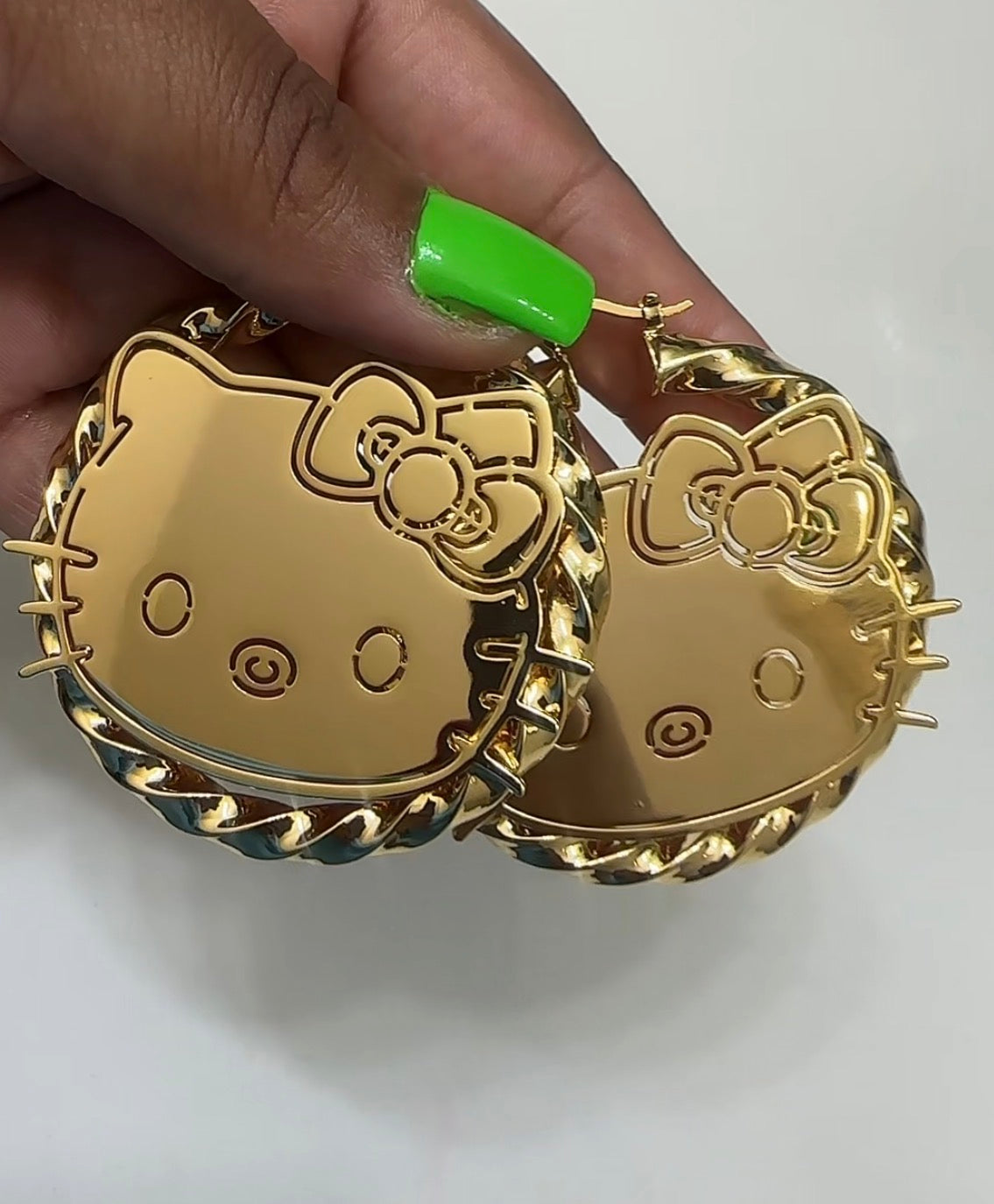 Hello Kitty Gold - Plated Hoop Earrings